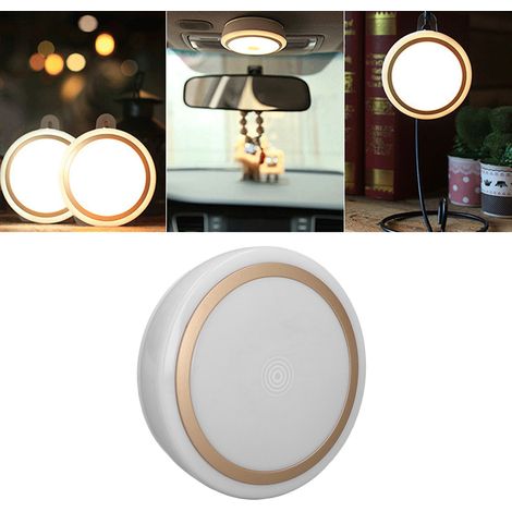 Veilleuse LED pour chambre à coucher, lampe de chevet/de meuble simple et créative fonctionnant sur piles. (1/5)