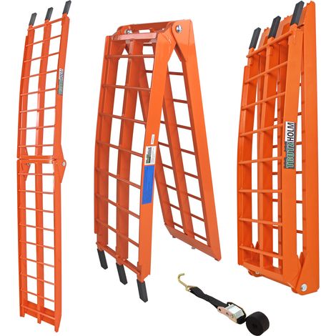 TRUTZHOLM 1 x Auffahrrampe klappbar 180 cm Traglast 340 kg Alu orange Riffelstab Verladerampe (1/5)