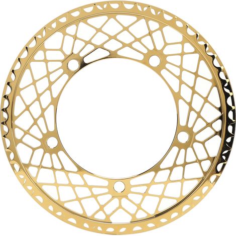 Plateau de vélo pliant BOLANY en alliage d'aluminium résistant à l'usure, entraxe 130 BCD, 53 T, finition or titane. (1/5)