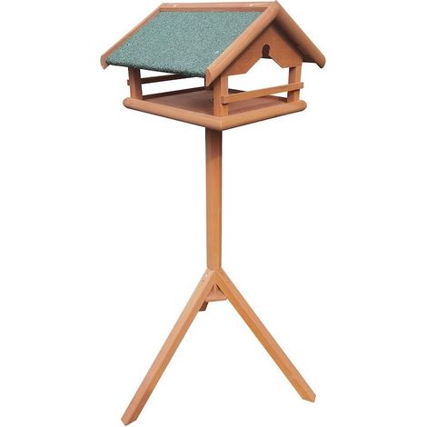 Abri en sapin avec mangeoire sur pied pour oiseaux sauvages - Hauteur de 119 cm (1/3)