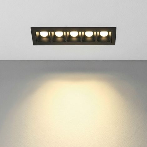 Spot encastré linéaire à LED 7W - UGR18 - CRI90 - Pilote LIFUD - Blanc Neutre - Noir