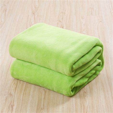 Couverture En Polaire - 100 x 140 cm - Vert - Microplush - Pour Canapé Lit Ou Décoration Intérieure - 1 Pièce (1/2)