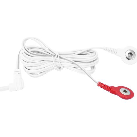 Câble de connexion d'électrode de 0,09 pouce, 59 pouces, 2 en 1, type bouton rouge et blanc (1/5)