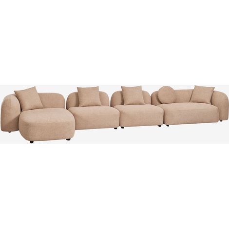 Canapé méridienne gauche modulable 4 pièces en chenille Coco SKLUM (1/5)