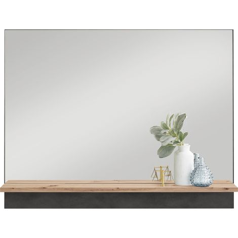 Miroir 80 cm chêne et anthracite - MIDDO