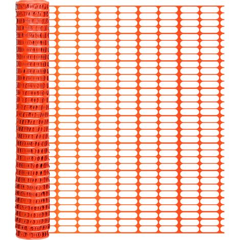 SWANEW Recinzione di protezione in plastica, Recinzione mobile 1 rotolo da 1 x 50 m Rete di sicurezza arancione Barriera di segnalazione (1/5)