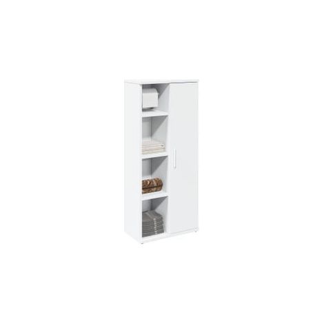 Meuble de salle de bain avec porte-rouleau blanc 39x22x90 (1/5)