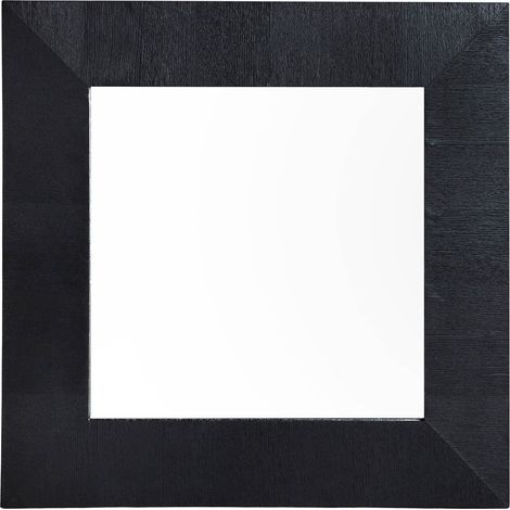 Miroir minimaliste en bois d'ébène noir et mdf élégant - Ébène noir profond (1/3)