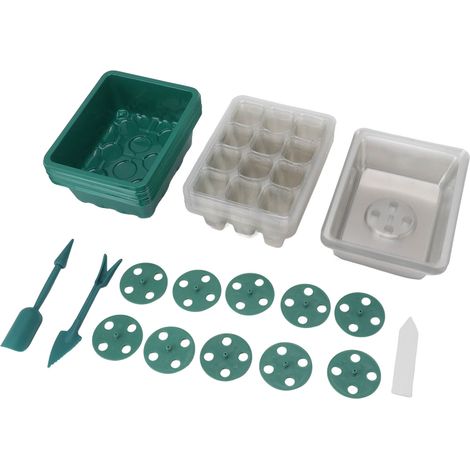 Plateau de semis transparent en plastique pour jardinage et horticulture, 12 trous (1/5)
