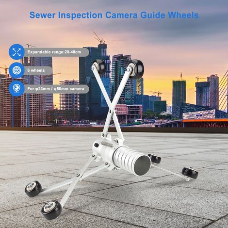 Roues de guidage de caméra d'inspection d'égout de canalisation extensible pour canalisations de 23 mm/50 mm de 20 à 40 cm (1/5)