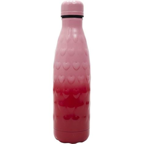 Bouteille de transport isotherme 50cl rouge et rose motif cœur embossé (1/4)