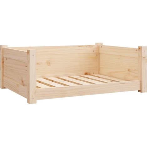 Lit pour chien 75,5x55,5x28 cm Bois massif de pin (1/5)