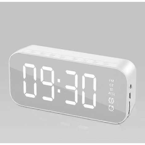 Réveil numérique multifonction à LED, enceinte Bluetooth, lampe de chevet (1/4)