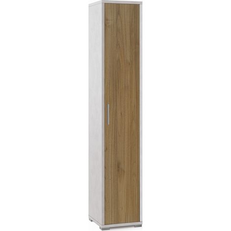Colonna 1 Anta 39L x 41P x h199 – Finitura Bianco Opaco e Finitura Legno Noce – Sarmog (1/3)