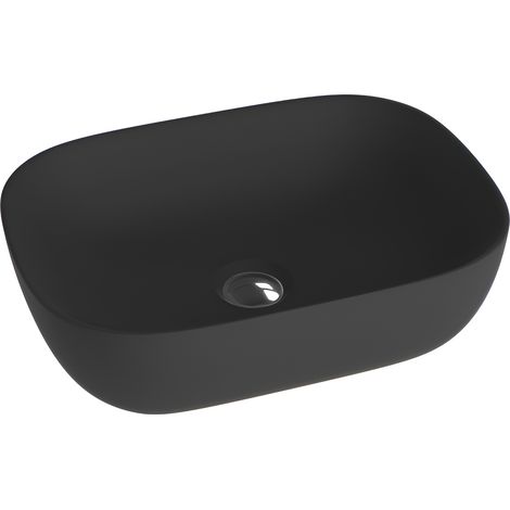 Vasque à poser LAVITA Vasque à poser élégante et compacteProduit en porcelaine de haute qualité rectangulaire 46x32,5x13,5 cm Noir (1/4)