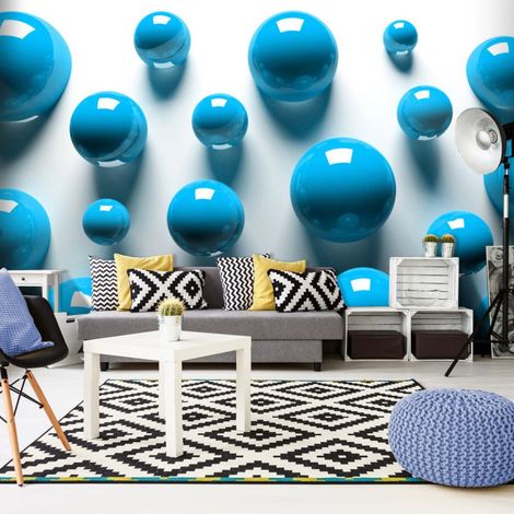 Papier Peint "Blue Balls" 175 x 250 cm (1/2)