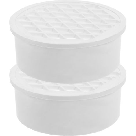 Filtre de Drain de Sol en Pvc Blanc, Lot de 2, Insert Droit Tuyau, Balcon et Jardin, Conception Amovible, Couvercle de Drainage Extérieur Compact (1/4)