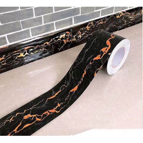 Plinthe épaissie 10 cm x 10 m, ligne d'angle de rebord de fenêtre autocollante, décoration autocollante de bord de cadre de porte, autocollant mural (1/5)