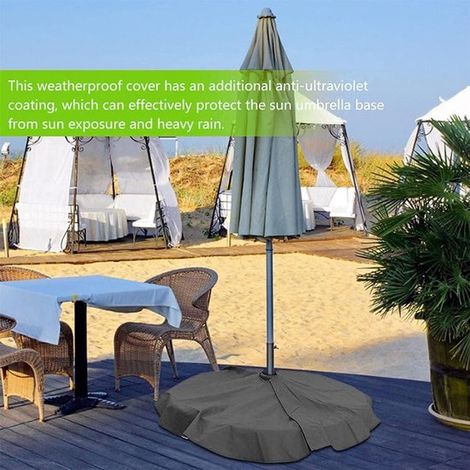 Sonnenschirmhülle Schutzhülle für Schirmständer Durchmesser 90 cm Oxford-Gewebe Wasserdicht Regenschutz Schutzhülle für Terrassenschirme für für Grau (1/4)