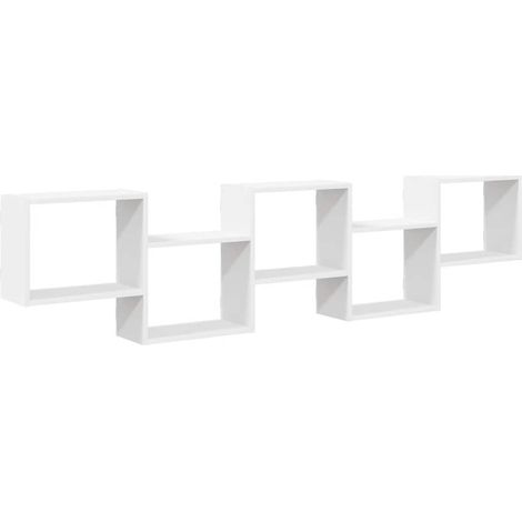 Étagère cube murale,Étagère flottante 5 compartiments blanc bois d'ingénierie CFW67549