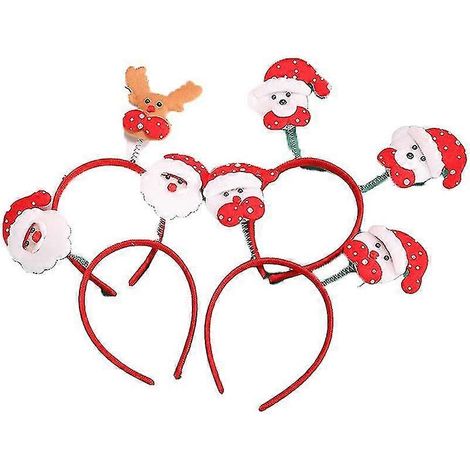 Paquete de 4 diademas navideñas, diademas navideñas brillantes con dibujos animados, regalos para niños. (1/5)