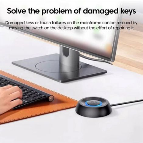 2X Interrupteur de Bureau pour Ordinateur 1,8 M, Carte Mère PC, Bouton D'Alimentation Externe, Câble D'Extension, Interrupteur de (1/5)
