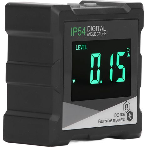 Digitale 4x90°-Wasserwaage mit hintergrundbeleuchtetem LCD-Bildschirm, elektronischer Neigungsmesser (IP54), präzise Winkelmessung für Heimwerker und Baustellen (1/5)