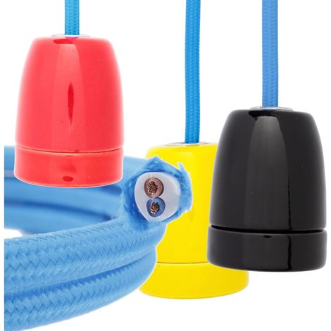 Jandei - Cable eléctrico textil color azul x1M Lampistería (1/4)