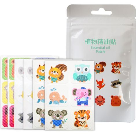 12 Autocollants Anti-Moustiques Naturels pour Enfants et Adultes - 72 Pièces avec Huiles Essentielles Végétales - Idéal pour l'Été et les Activités en Plein Air (1/5)