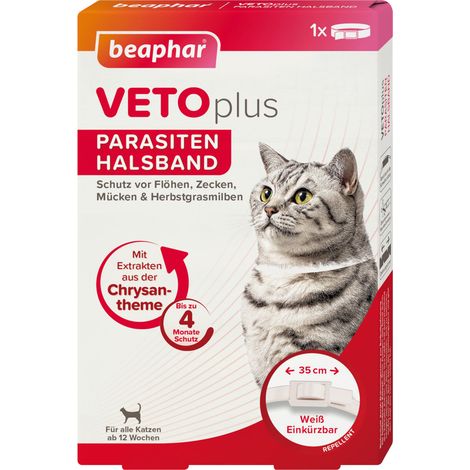 Beaphar VETOplus Parasiten Halsband für Katzen, weiß - 35 cm