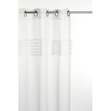 Atmosphera – Voilage fantaisie 140 x 240 cm – 100% polyester – 8 œillets en métal argenté – Prêt à poser pour décoration intérieure