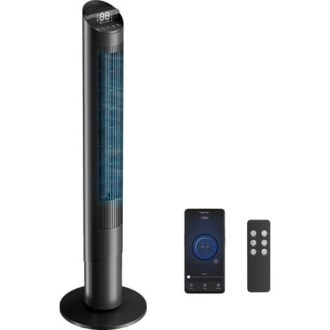 HOMCOM Tower Fan WiFi App Control 101.8 cm Black (1/5)