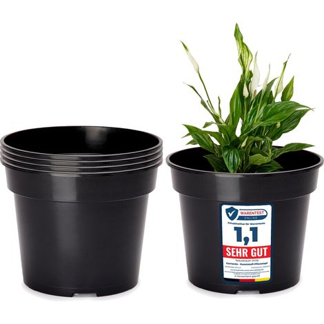 Garronda Pots Horticulture Ronds Pots pour Culture de Plants de Plantes et Fleurs GD-0025 (5 Pièces Noir, ⌀ 13 cm H 10,5 cm)