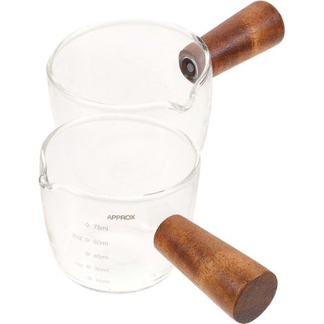 Tasses à expresso en verre pour usage domestique, lot de 10 avec graduation. (1/5)