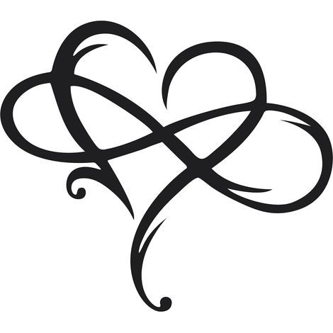 AIDUCHO Decoración de pared Corazón Infinito, Arte de pared de metal, Regalo de decoración de arte de hierro, Escultura de pared Amor Eterno para el hogar, dormitorio, sala de estar 20x25cm (1/5)