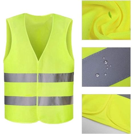 14 Lot de 2 gilets sécurité adulte jaune pour voiture (1/4)