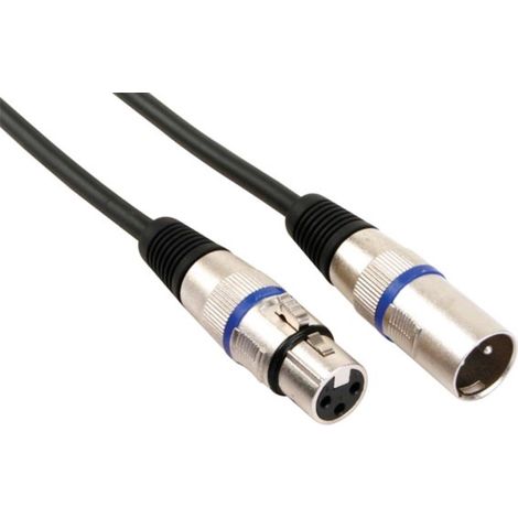 HQ-Power XLR-Kabel, 1 x XLR männlich 3-polig, 1 x XLR weiblich 3-polig, 6 m, ideal für die Audioübertragung