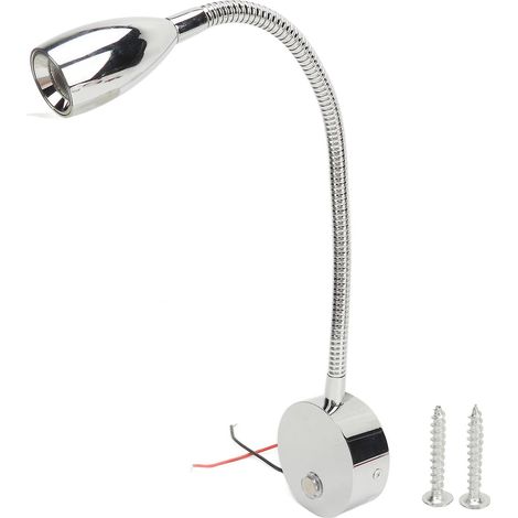Lampe de lecture LED pour camping-car, interrupteur tactile, flexible, alimentation CC 12-24 V, applique murale avec port de chargement USB, finition chromée, pour camping-car ou yacht. (1/5)