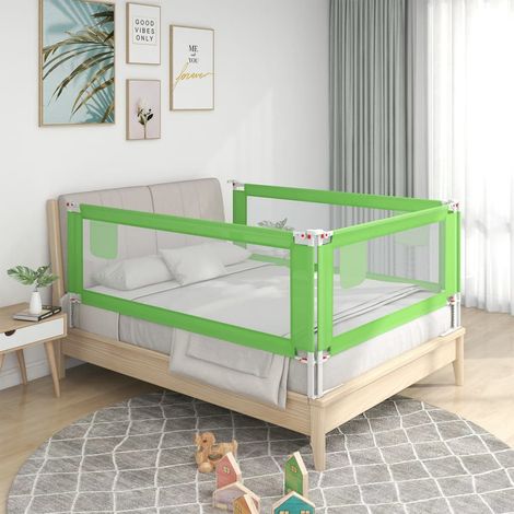 Barrière de Lit pour enfant - Barrière de protection de lit Vert 140x25 cm Tissu BV344652 - BonneVie (1/5)