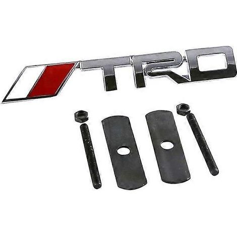Pièces et accessoires pratiques pour voiture : emblème/autocollant 3D en métal avec logo TRD pour calandre avant, compatible avec Toyota.