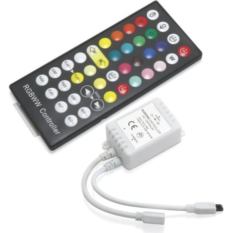 IluminaShop - Controlador para Tiras LED RGB+W+WW Mini con Control Remoto por RF 12/24V (6 Canales) (1/2)