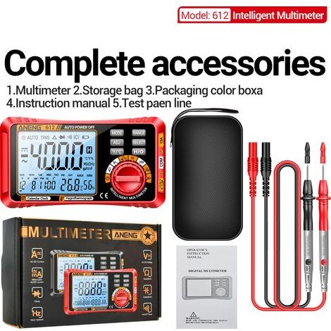 Ej.Life Multimètre numérique 4000 points - Testeur tension/courant/résistance - 4MHz - Pour électricien pro (1/5)
