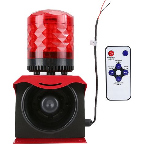 Avertisseur sonore visuel industriel étanche 12-24V sirène alarme incendie haut-parleur d'alerte (1/5)