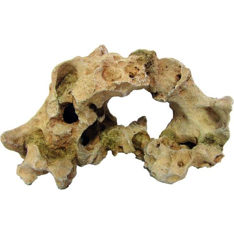 Beige Gallura Rock with Hole L 34,5x20x22cm décoration pour aquariums