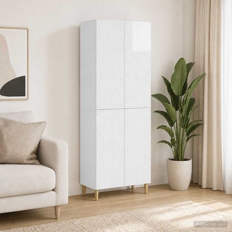 vidaXL Schrankset 2 pcs Hochglanz Weiß Holzwerkstoff (1/5)