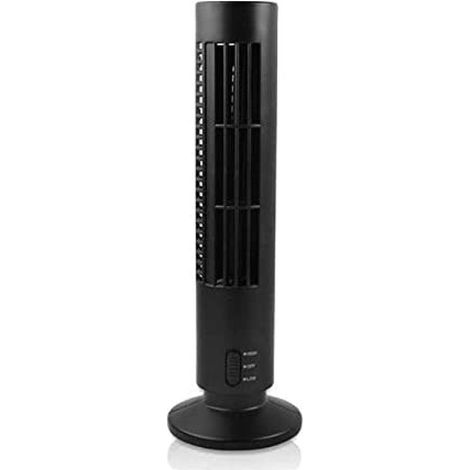Mini ventilateur tour rechargeable USB, climatiseur portable compact, ventilateur de bureau idéal pour les voyages, la maison, le bureau et le sport - Noir (1/5)