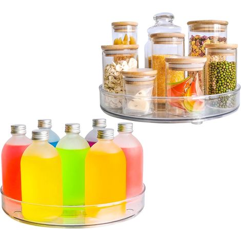 Plateau Tournant 360° Pet Transparent 27cm Lot de 2 (1/5)