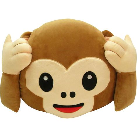 Icône émotionnelle Monkey Face Pillow Throw Cushion 32x32cm Pas d’écoute / pas de regard / pas de parole