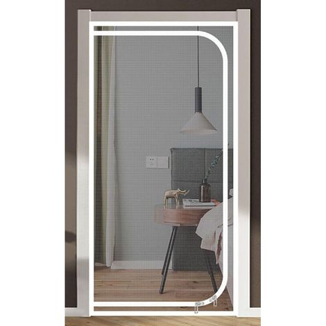 Moustiquaire sur mesure pour portes, moustiquaire de porte amovible, adaptée au salon et à la chambre pour empêcher les mouches d'entrer (blanc, largeur × hauteur : 70 × 200 cm) (1/3)
