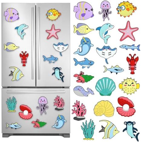 22 Aimant Frigo Decoratif en Silicone Aimants Frigo Marins Fort Magnétisme (1/5)